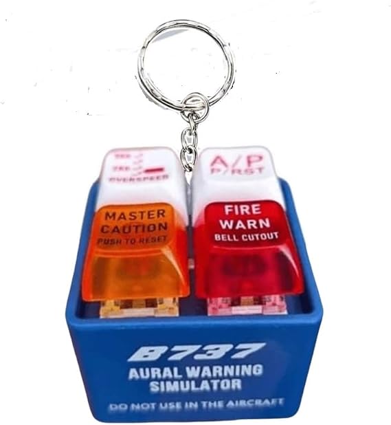 Pilot Warning Sound Simulator Keychain - Aviation Emergency Alarm with LED Light,Realistic PWS Fidget Toy for Pilots, Crew & Enthusiasts