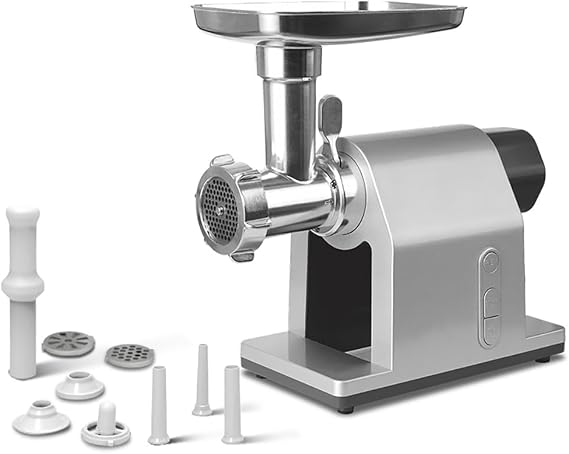 2000W Meat Grinder Electric - Premium Sausage Maker, Food Grinder, Mincer Machine With 3 Cutting Plates - Includes Sausage Stuffer Tube Kit - Perfect Kitchen Appliance For Home Meat Stuffing