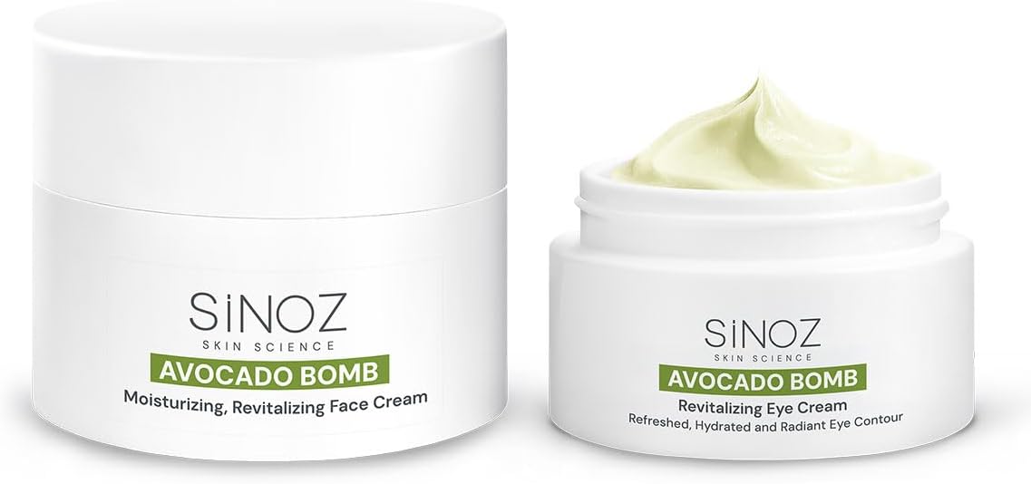 Sinoz Avokado Bomb Yoğun Nemlendirici Yüz Kremi & Göz Kremi 2'li Bakım Seti