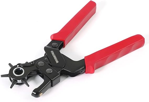 WORKPRO WP231077 Profesyonel Kemer Delme Pensesi, 6 Uçlu, Karbon Çelik, 2-4.5mm Delme Kapasitesi