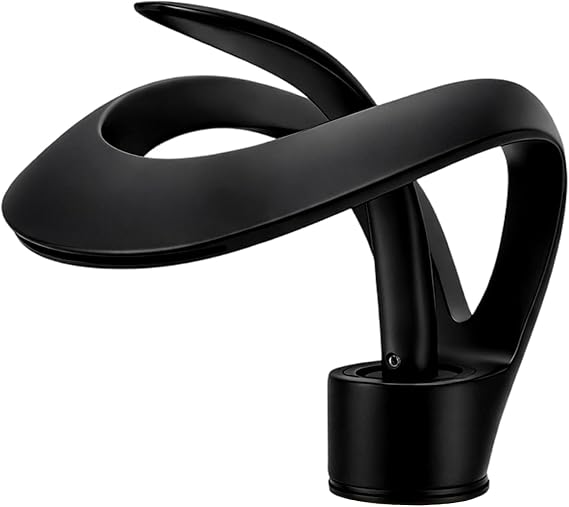 Waterfall Bathroom Basin Tap Single Hole Single Lever Mixer Modern Matte Faucet (Black)