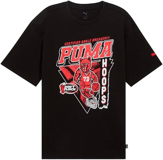 Puma メンズ ビレッジウェア グラフィック クルーネック 半袖 カジュアル トップス カジュアル - ブラック