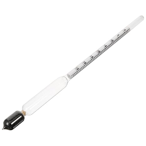 Specific Gravity Hydrometer Glass, 0-35 Dual Scale, Sturdy Corrosion-Resistant Device for Petrochemical and Home Brewing Applications