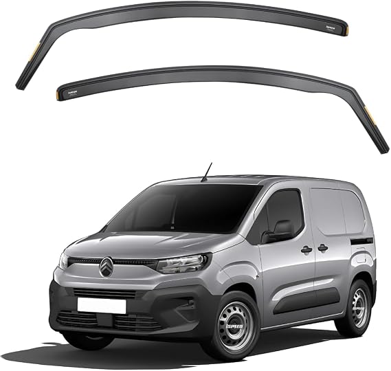 ISPEED Wind Deflectors For Citroen Berlingo MK3 / Vauxhall Combo E 2019-onwards Van 2pc - Keep Your Car Ventilated In Rain - Reduce Wind Turbulence - Tinted In-Channel Type