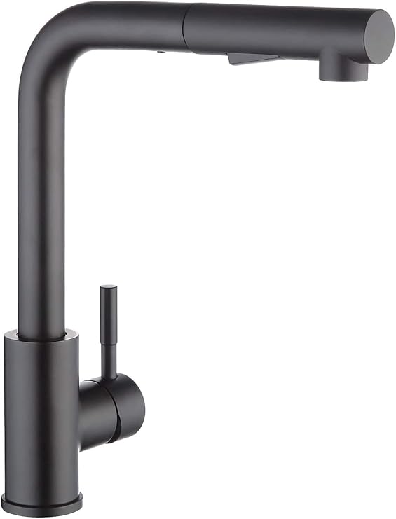 CECIPA X203B Black Kitchen Taps Removable Sink, 360 Swivel Faucet with Shower 2 Spray Modes, Stainless Steel SUS304