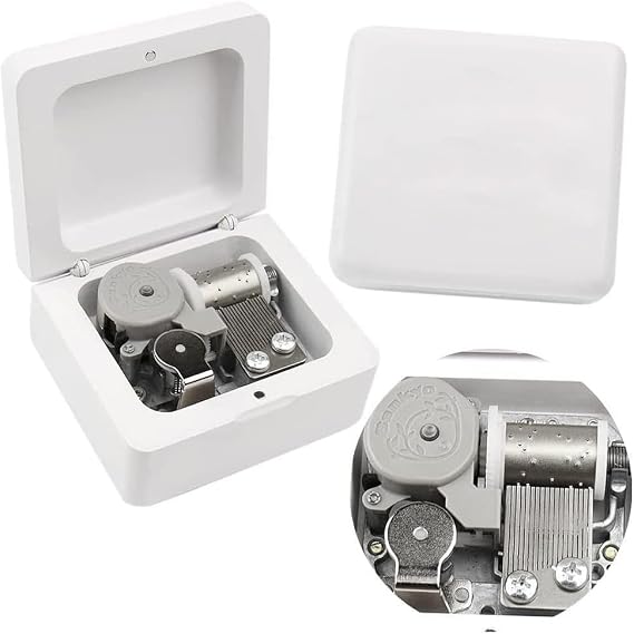 Sinzyo Anastasia-Once upon a december Music Box Vintage Musical Boxs Gift For Birthday Valentine's Day Christmas Day(White Wooden Box)