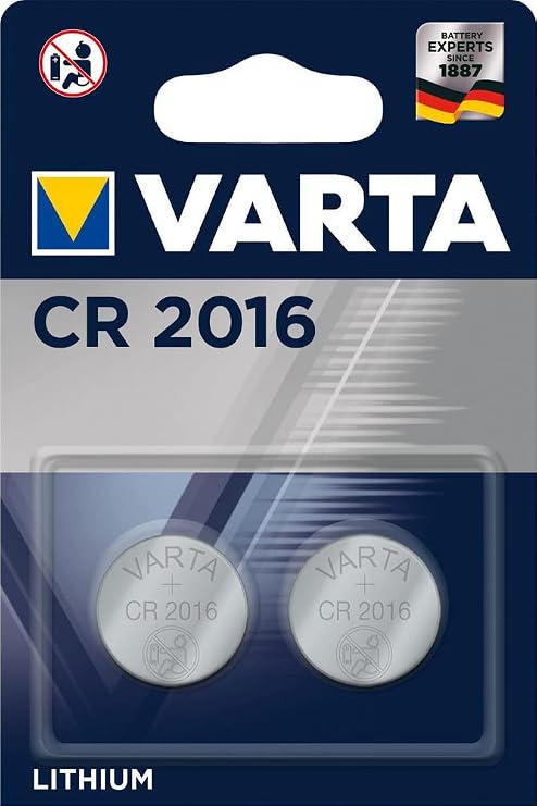 VARTA CR2016 düğme pil, 2 adet, lityum madalyon, 3 V, çocuklar için güvenli ambalaj, elektronik küçük cihazlar için - araba anahtarı, uzaktan kumanda, tartılar