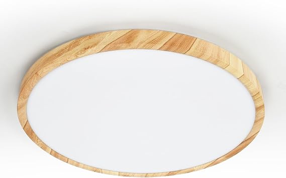 LVL 16 Inch LED Ceiling Light 32W, 40cm Round Flush Mount LED Ceiling Lamp, CCT Adjustable & Easy Install, Modern Lighting for Living Room, Bedroom, Kitchen, Office (Wood Grain) [Energy Class E]