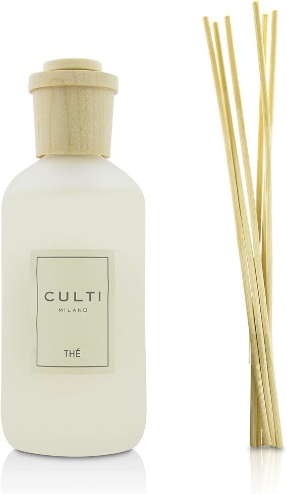 Culti Milano Style Reed Diffuser 250 ml | Tea Fragrance, Marrow, The Sencha and Gayac Wood – Duration 3 Months – 10 to 20 m²