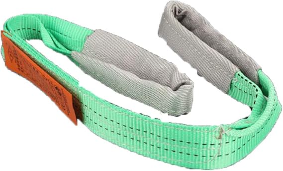 Cargo Lifting Sling Duplex Polyester Flat Webbing Lift Strap Colored Lifting Belt Load Handling Sling Heavy-Duty Lift and Tow Strap Lifting Strap (Green, 2T 1M)