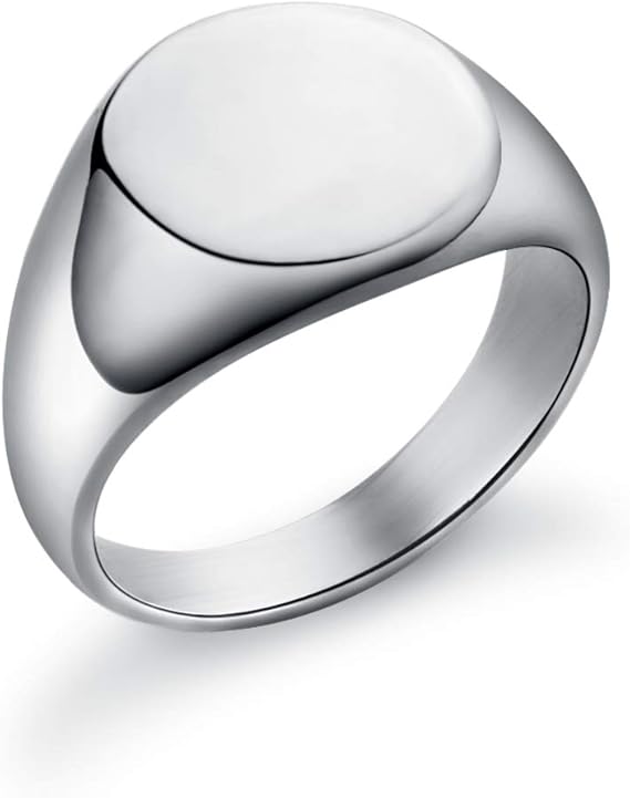 Solid Plain Band Ring Stainless Steel Polished Classic Signet Ring Unisex Gift Size J to Z
