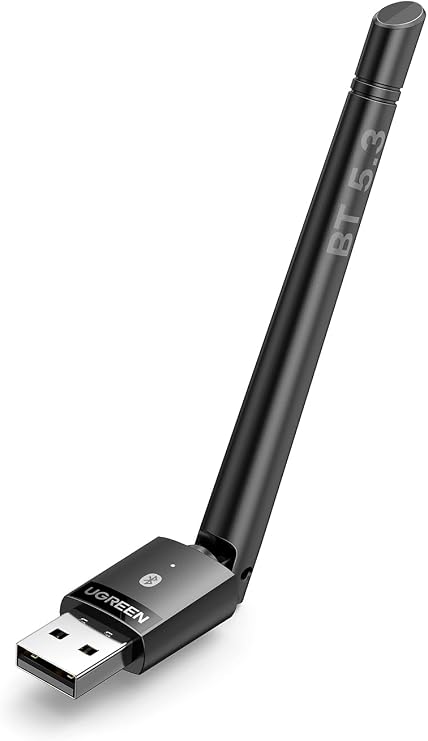 UGREEN Long-Range Bluetooth 5.3 Adapter for PC - USB Bluetooth Adapter for Win11/10/8.1 - Not Compatible with Mac - Low Latency/EDR Power Saving - Wireless Bluetooth Mouse/Keyboard/Headphones/Speakers