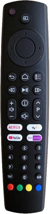 Replacement Remote Control for Grundig Smart TV 43GUA8100, 49GUA8100, 55GUA7100, 55GUA8100 - IR Plug & Play, Netflix/YouTube/TV+ Direct Buttons, Numeric Keypad, No Voice Function
