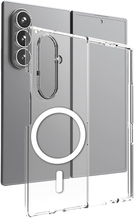 Samsung Galaxy Z Fold 7 İle Uyumlu Magesafe Wireless Şarj Özellikli Şeffaf Silikon Kılıf,Şeffaf
