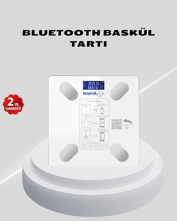 YamanHobi Akıllı Bluetooth Tartı – 8 Farklı Ölçüm Verisi, Otomatik Kişi Tanıma