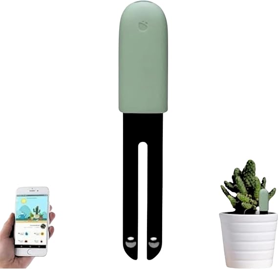 4 in 1 Plant Humidity Meter, Plant Hygrometer, Soil Meter, Intelligent Plant Humidity Meter Automatic Humidity/Light/Fertility/Temperature Level, for Mijia APP (Green1Packs)