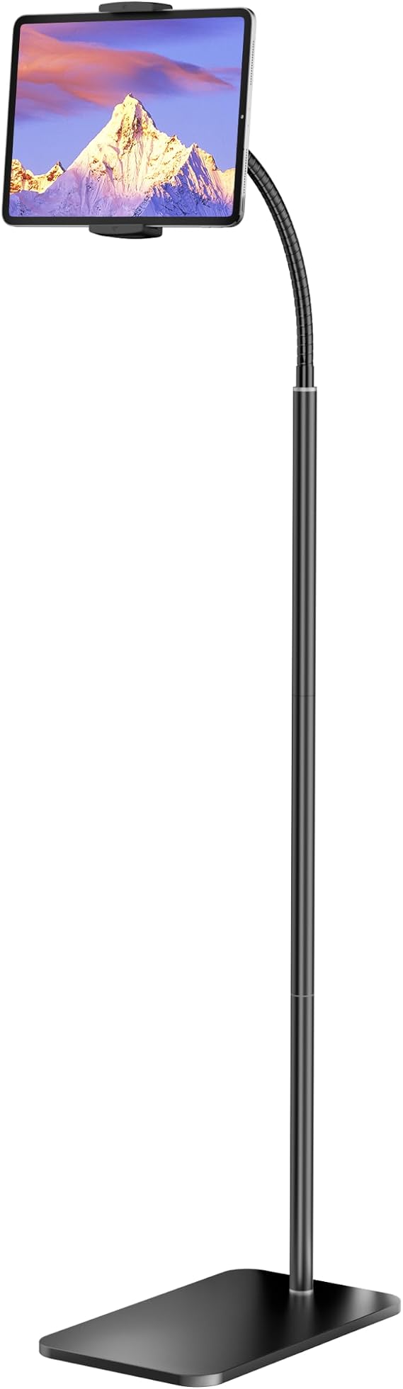LanPavilion Tablet Stand for iPad, Adjustable Tablet Floor Stand Metal Tablet Holder with Flexible Gooseneck, Compatible with iPad, Kindle Devices, and Phones (4.7''-13''), Ideal for Hands-Free Use