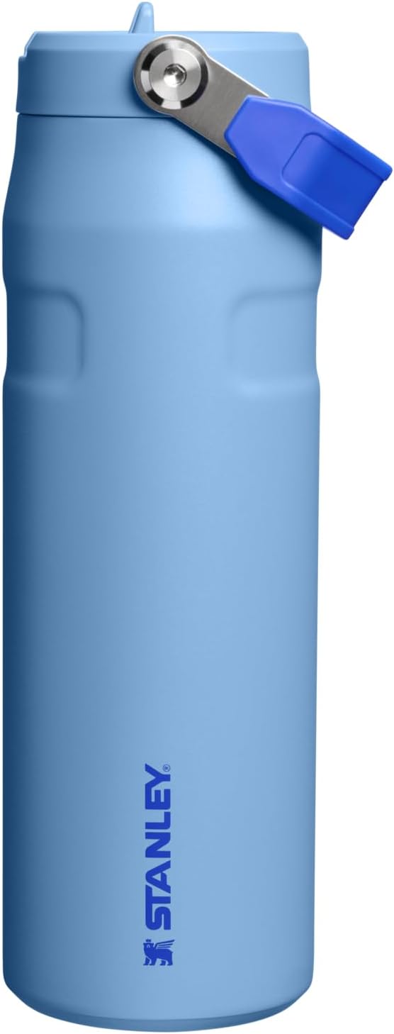 Stanley IceFlow Flip Straw 2.0 Water Bottle 710 ml | Built-in Straw with Larger Opening | Lightweight and Leak-Resistant | Insulated Stainless Steel | BPA Free | Sky Blue