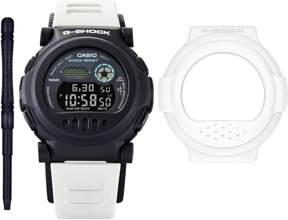 Casio G-B001SF-7JR Sci-fi World Series Wristwatch, Bluetooth, Detachable Bezel, White