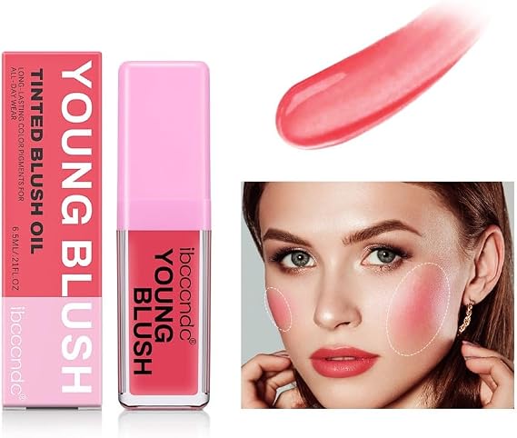 Liquid Blush, Moisturizing Blush Liquid for Cheeks, Dewy Finish Face Blush for Natural Looks, Weightless & Long Lasting Blush Makeup (Pink)