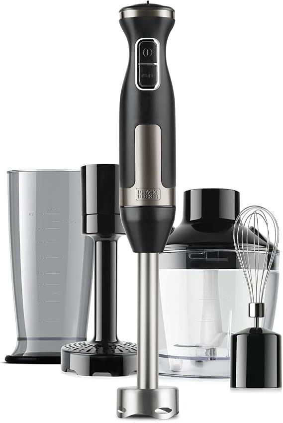 BLACK+DECKER BXHBA1500E 1500W Hand Blender, Potato Mill and Chopper