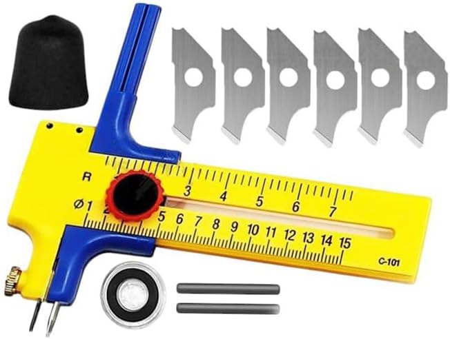 Daire Keser Maket Bıçağı Ayarlanabilir 11 Parça 1 Paket Yüksek Kaliteli PVC Hassas Daire Kesici Kesme Pusula 15cm