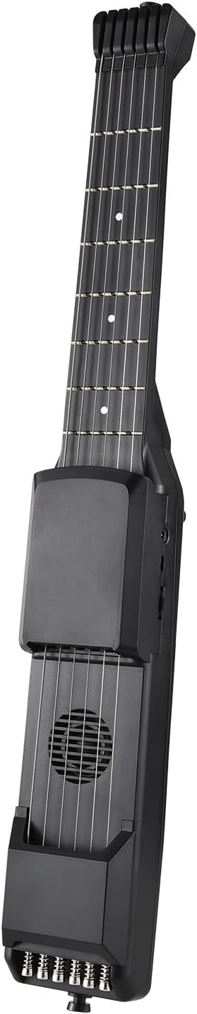 Smart Electric Guitar 7 Frets Portable Travel Guitar with Digital Tuner Metronome MIDI Function Digital for Beginners Travel Black 20.8 Inches