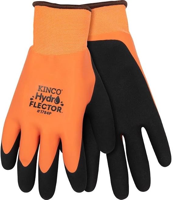 Hydroflector Double Thermal Double Latex Waterproof Orange Glove (1, Medium)