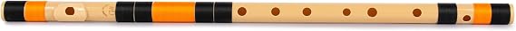 Radhe Flutes | G Sharp Right Handed Base Bansuri | Black & Orange| Tuned With Tanpura A=440Hz | PVC Flute + Hindi & English Flute Lessons