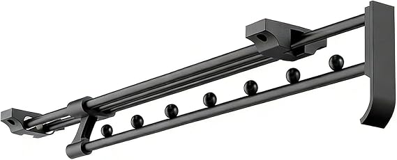 Pull Out Clothes Hanger Rod,Adjustable Heavy Duty Stainless Steel Pull out clothes rail Telescopic Black Wardrobe Hanger Saves Storage Space Suitable Pants Rack Top Mounted for Coats,Trousers(400mm)