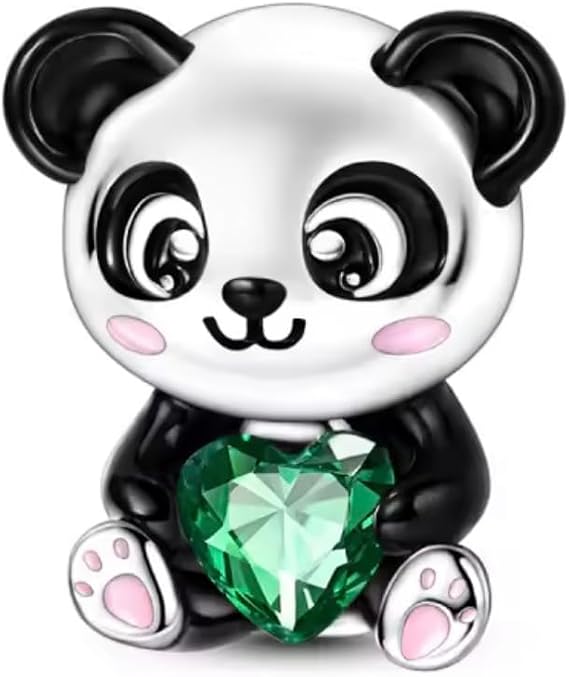 Panda Charm 925 Silver Compatible with Pandora Charms, silver chain Bracelet, Trollbeads, Chamilia and Biagi.…