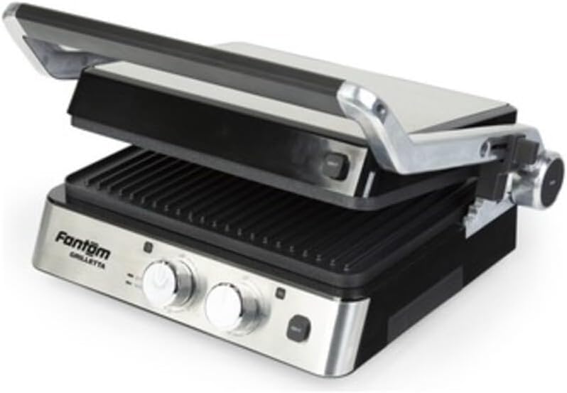 Fantom Grıletta TM9100 Döküm Plakalı Izgara Tost Makinesi – İnox