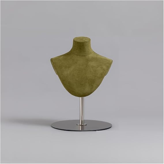XPLKQXE Tabletop Necklace Display 3D Jewelry Bust Stand, Jewelry Mannequin Torso, Jewelry Show Body Form For Display Women Clothes Jewelry (Color : Green)