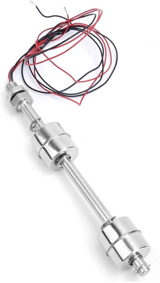 Double Float Switch, Liquid Level Sensor, DC 0~110V Stainless Steel Double Ball Float Switch, Water Level Controller Sensor Switch for Water Tank, Pool, Sink, Fish Tank(150mm)