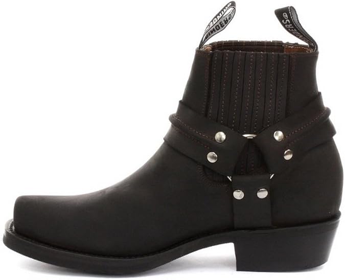 Grinders Renegade Lo Harness Brown Unisex Leather Boot Cowboy Western Bikers Boots