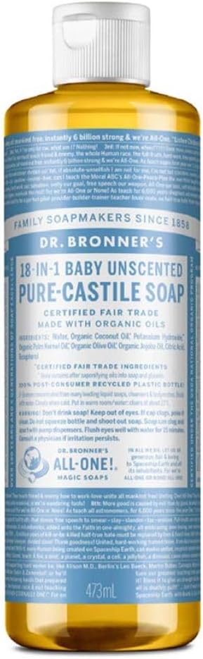 DR BRONNERS Organic Baby Pure Castille Liquid Soap 473ml (PACK OF 1)