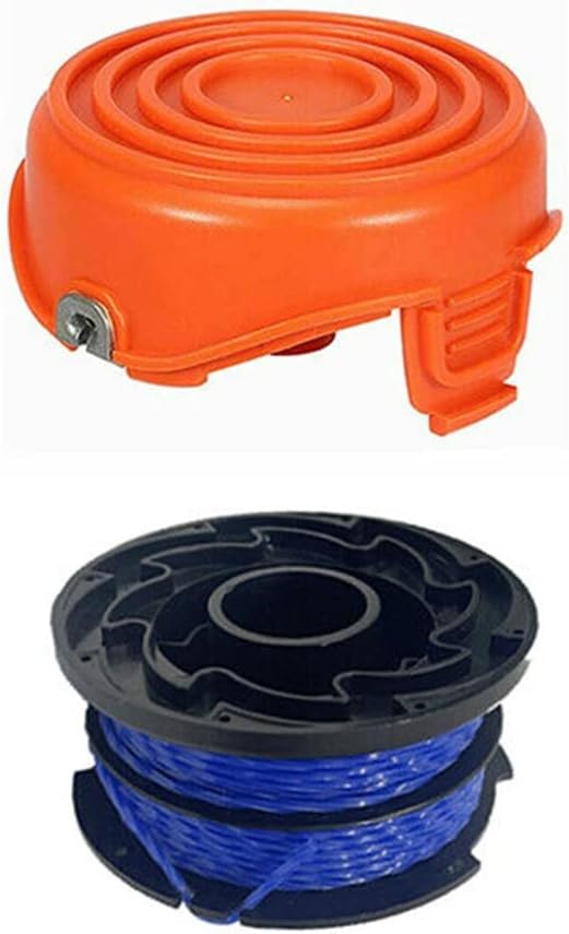 Trimmer Spool Line and Cover Replacement Parts for Black & Decker GL350 GL546SC GL650SBC GL652 GL653 GL65 GL660 Grass Trimmer Accessories (1X Cap+1X Spool)