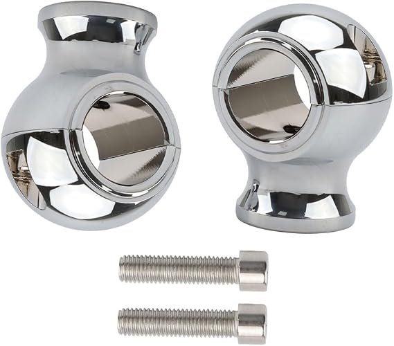 Baceyong Motorcycle Handlebar Risers Mount Clamps 32mm (1 1/4") for Motorcycle Dirt Bike ATV, 1 1/4"(32mm) Handle Bar Riser Mount Clamps Handlebar Risers, Billet Handle Bar Mount Clamps Riser, Chrome