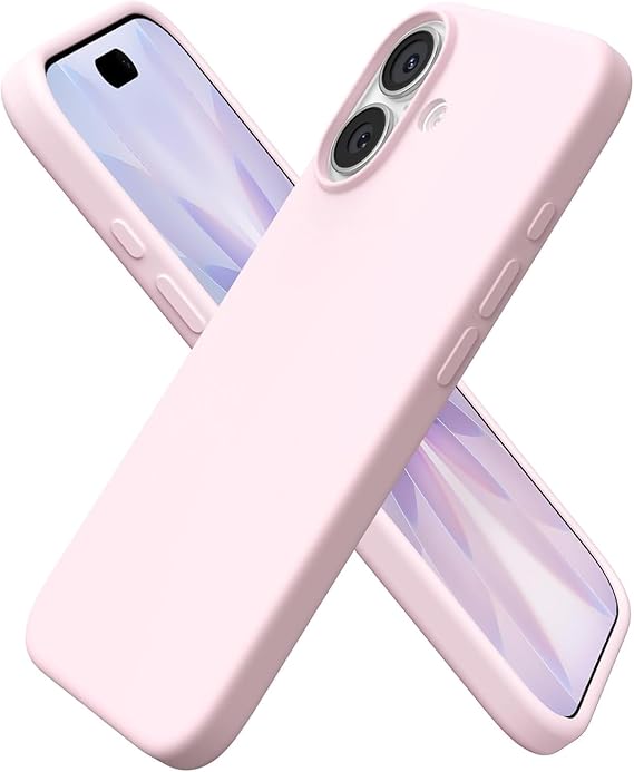 MADNOVA iPhone 17 İle Uyumlu Lansman Kılıf İnce Sıvı Silikon 3 Katmanlı Tam Kaplamalı Yumuşak Jel Kauçuk Telefon Kılıfı (Pembe)