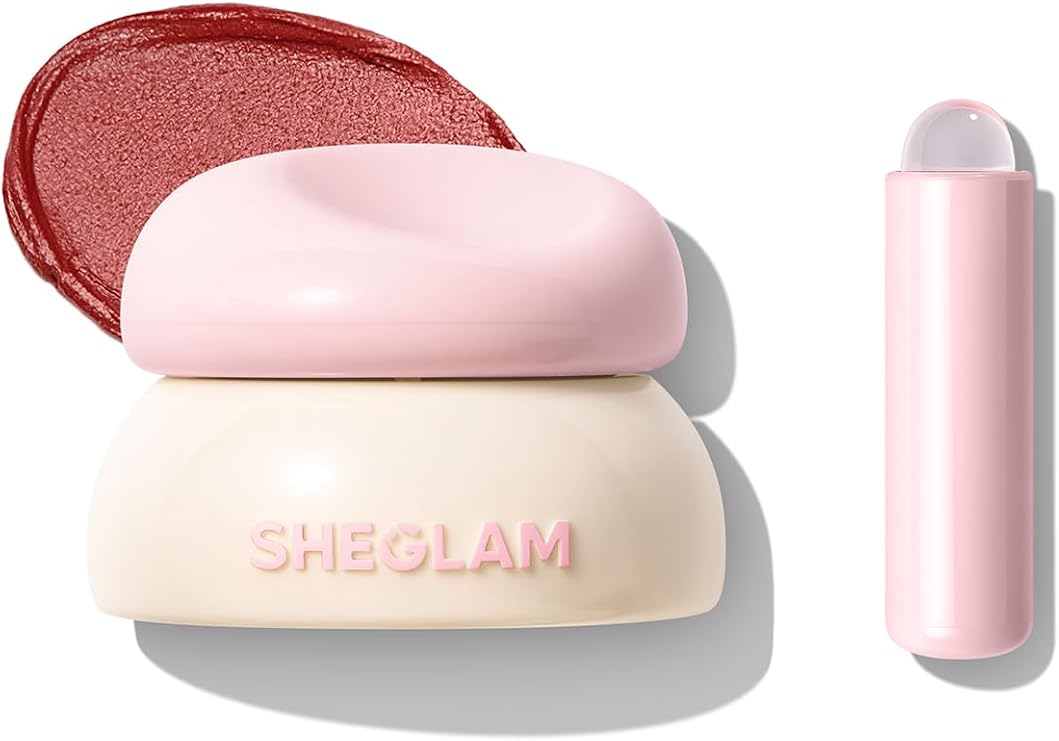 SHEGLAM Bounce Putty Pocket Lip Pot velvet Matte Lip Gloss Soft High Pigment Color Lip Stain with Brush-Pomelo Plump