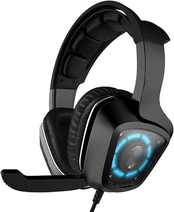 High-end USB PS4 Headset, 7.1 Surround Sound PC Gaming Headset with Cable and Noise Cancelling Mic Headphones for Laptops, Computer,with RGB Light /347 (Color : C)