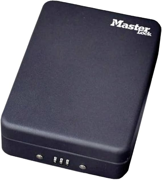 MASTER LOCK Small Travel Safe [Combination] [With Cable] P005CEURBLKHRO - Best Used for Cheque Books, Money, Smartphones, Passports and More