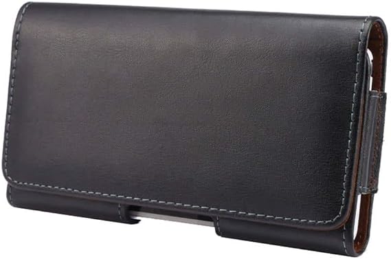 Authentic Leather Horizontal Belt Clip Case for Honor Win 2026 - Black