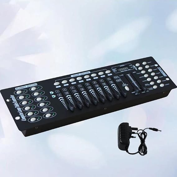DMX Controller, 192CH DMX Lighting Controller for beginners & kids - DJ Mixer Equipment for Live House Bar Parties, Black