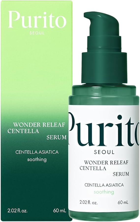 PURITO Centella Serum, Korean Centella, for All Skin Types, Ampoule, Soothing, Calming, Facial Serum for face, Vegan & Cruelty-Free, Korean Skin Care, 60ml 2fl.oz
