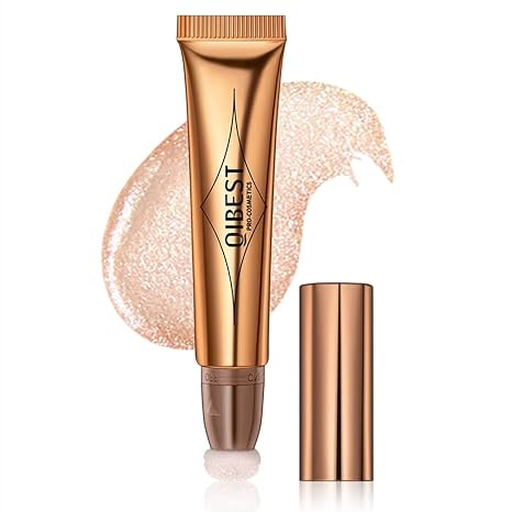 Liquid Contour Beauty Wall Face Highlighter and Bronze Stick Attached with Pillow Applicator Shimmer Long Lasting Silky Cream Face Highlighter Bronze Makeup Stick (04# Pearl White)