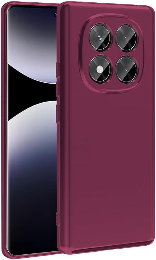 Zore Xiaomi ile uyumlu Redmi Note 14 Pro 4G Kılıf Zore Premier Silikon Kapak Mürdüm