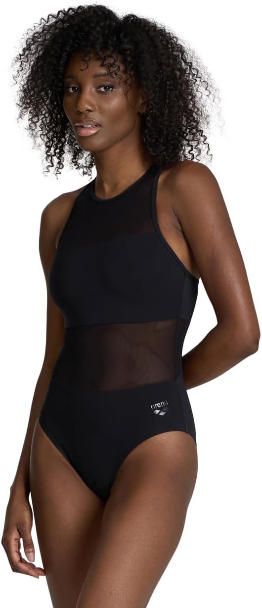 Mesh Panels Swimsuit Vent Kadın Çok Renkli Yüzücü Mayosu 006658