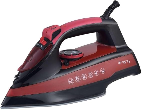 King KBÜ701 Karina Buharlı Ütü | 2600W Güç | Seramik Taban | 190 gr Şok Buhar | Damlama & Kireç Önleme Sistemi
