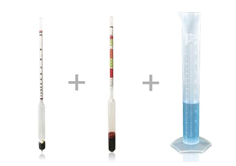 Alkolmetre, Hidrometre ve 250ml Mezür Seti, 0-100 Ölçek
